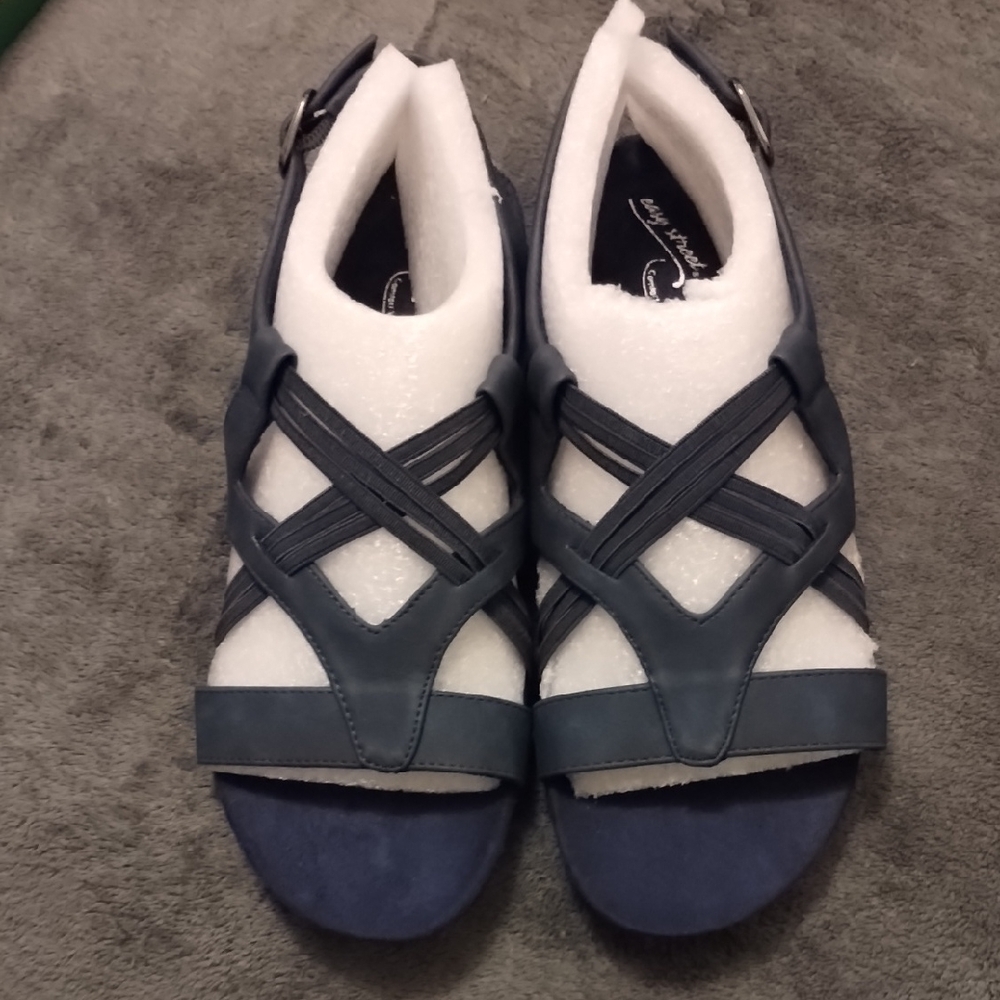 Women's Strappy Sandals - Blue and Gray
